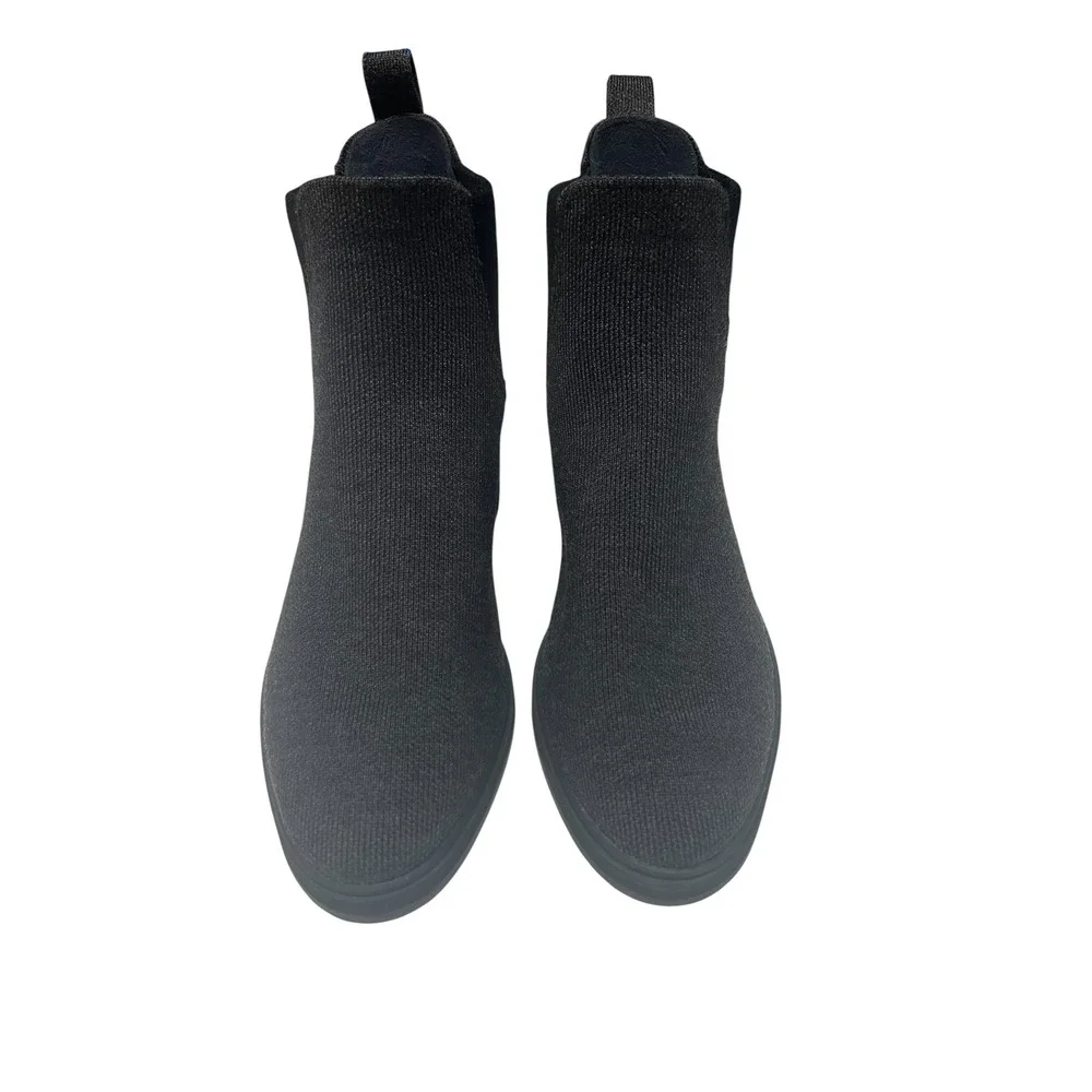 Rothy's Classic Lug Sole Boot 7 Charcoal Merino Wool Chelsea Sustainable NWOT